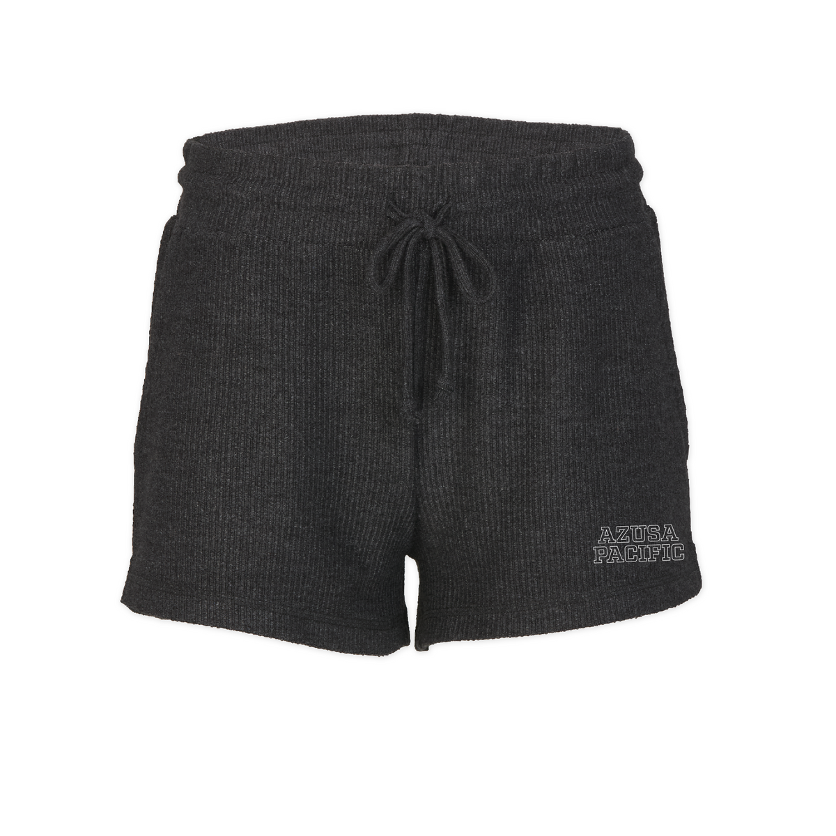 Black Knit Corded Lounge Shorts