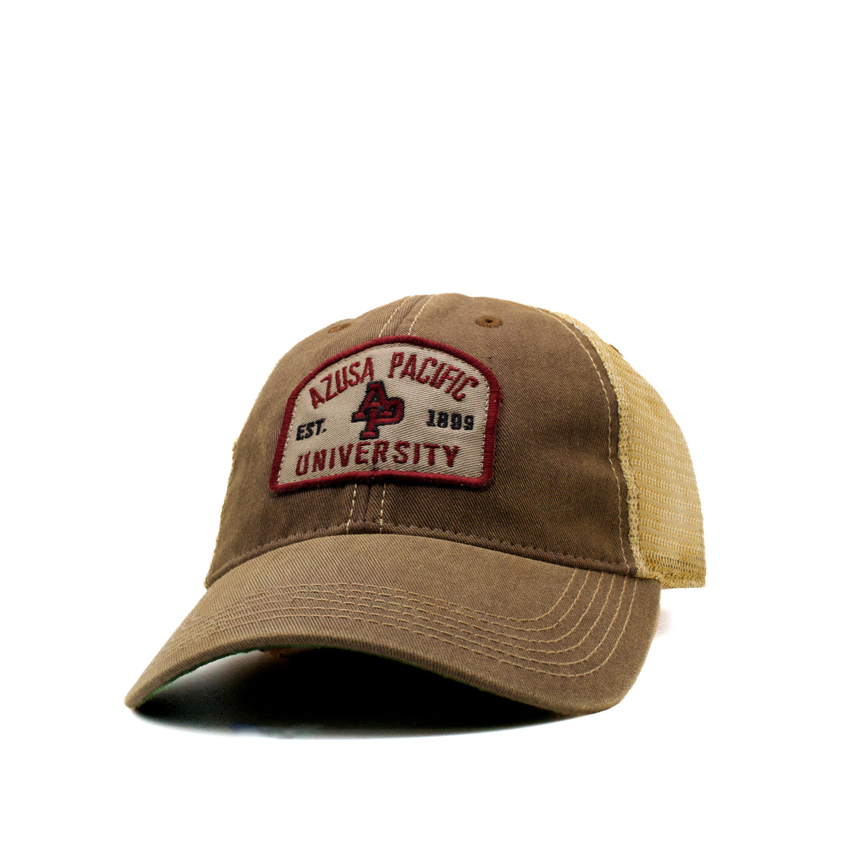 Old Favorite Cap Trucker Brown Azusa Pacific University Est 1899 Patch