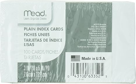 Mead Plain Index Cards