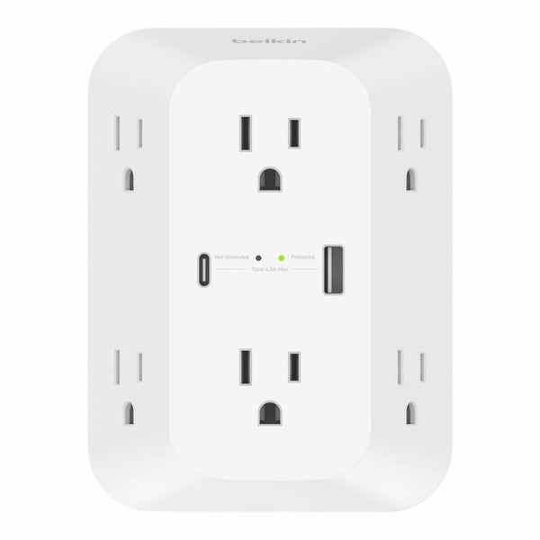 Belkin 6-Outlet Surge Protector Power Strip Wall-Mountable