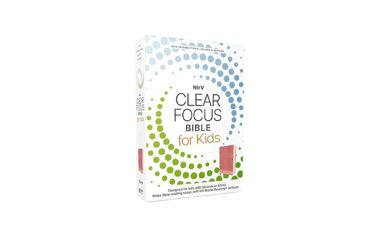 NIrV Clear Focus Kids Bible – ADHD & Dyslexia-Friendly (Leathersoft Pink)