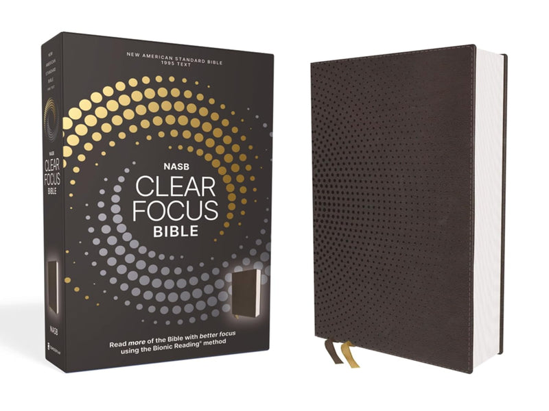 NASB, Clear Focus Bible, Leathersoft, Charcoal Brown: Read more of the Bible with better focus Imitation Leather