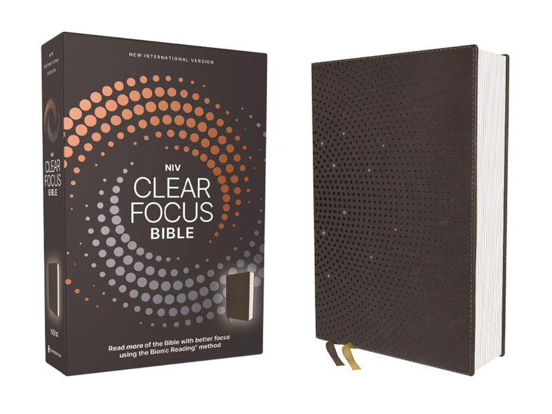 NIV, Clear Focus Bible, Leathersoft, Charcoal Brown: Read more of the Bible with better focus Imitation Leather