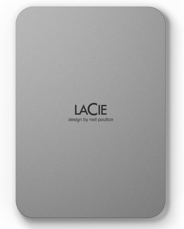 LaCie STLP1000400 1 TB Portable Hard Drive - External - Moon Silver