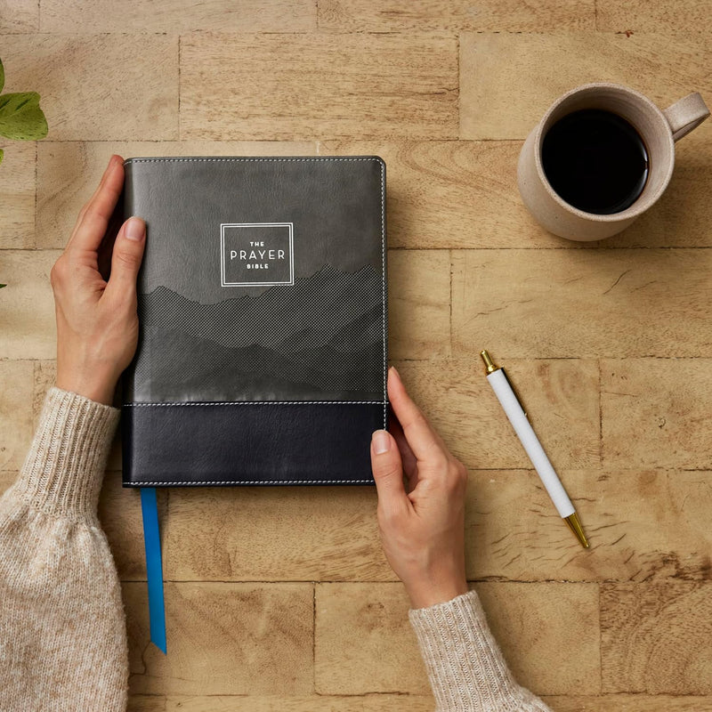The Prayer Bible: Pray God’s Word Cover to Cover (NIV, Black/Gray Leathersoft, Red Letter, Comfort Print)