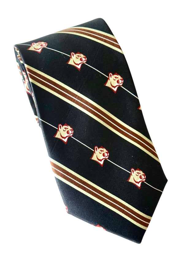 100% Silk Woven Tie w/Cougar mascot