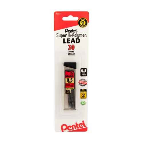 Super Hi-Polymer Lead, 0.5mm Fine, 30 Count per Tube