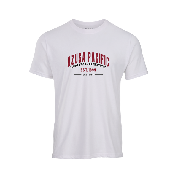 Boxer Craft T-Shirt, Azusa Pacific University, God First, Est 1899