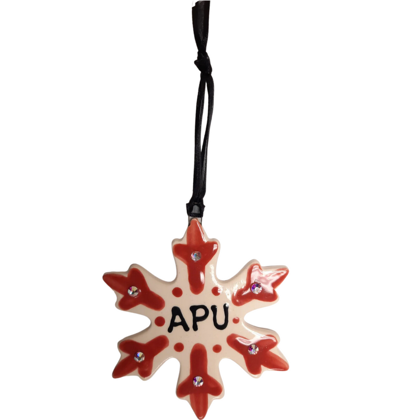 APU Red Snowflake Ornament