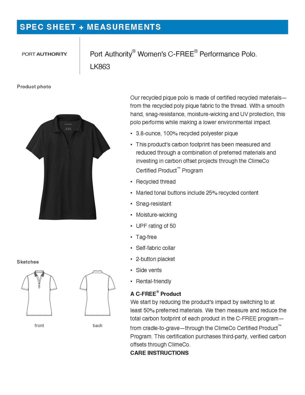 Dept. of Clinical Psychology Port Authority Women's C-FREE Performance Polo