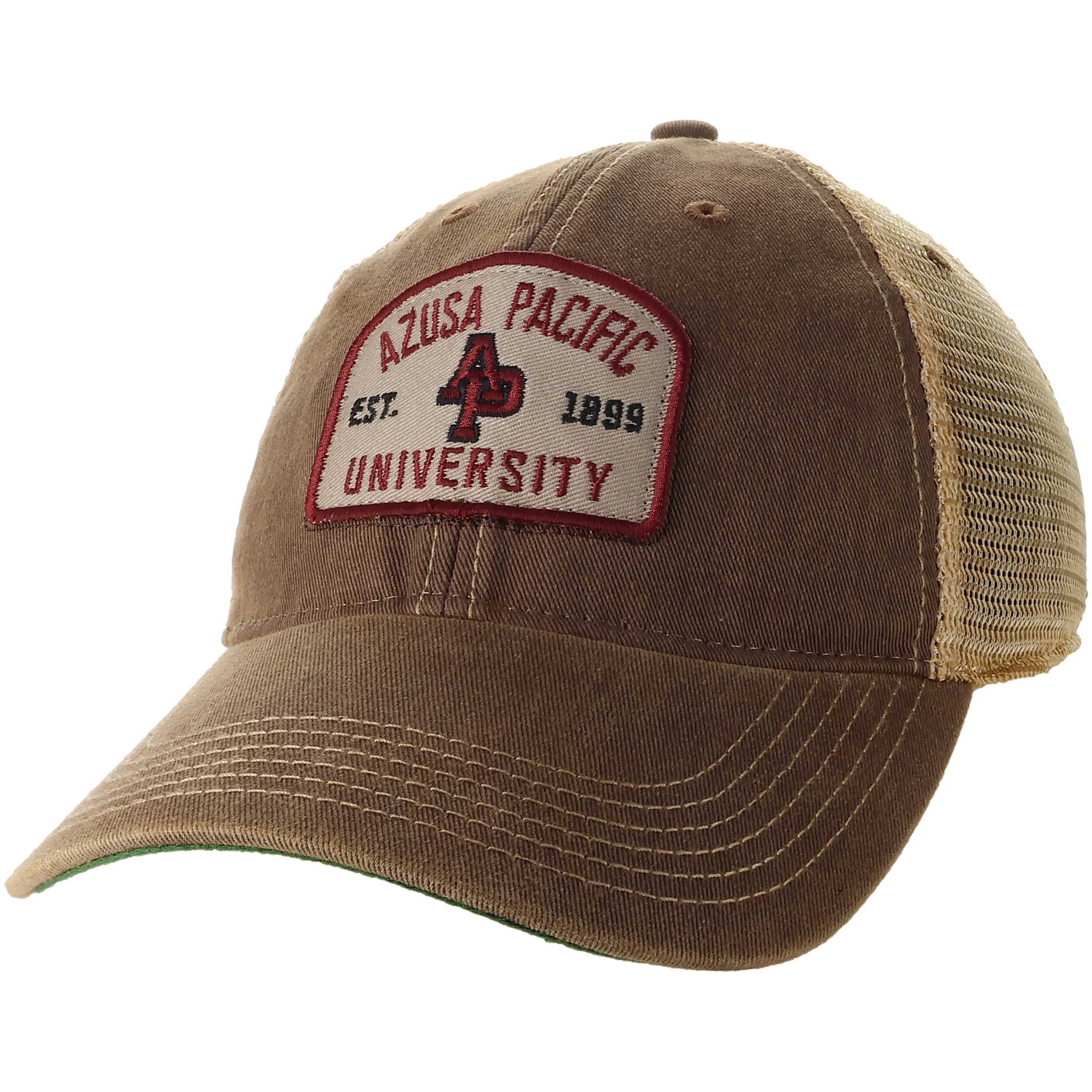 Old Favorite Cap Trucker Brown Azusa Pacific University Est 1899 Patch