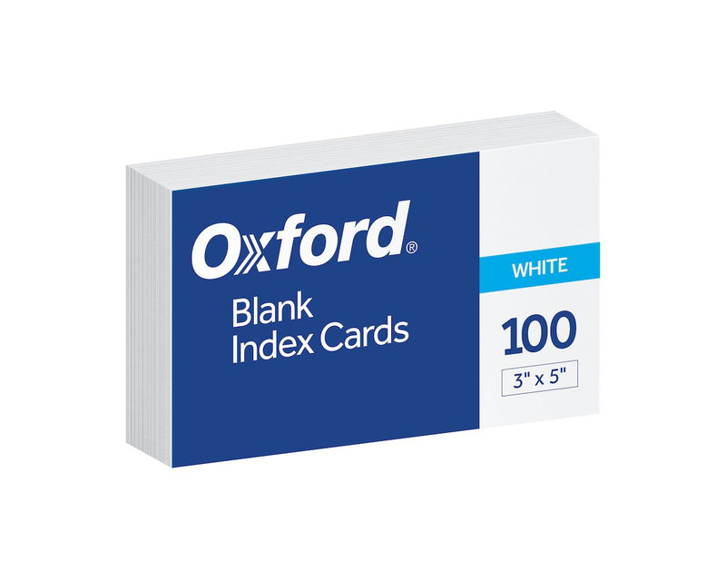 Index Blank Cards, 3x5, 100, White