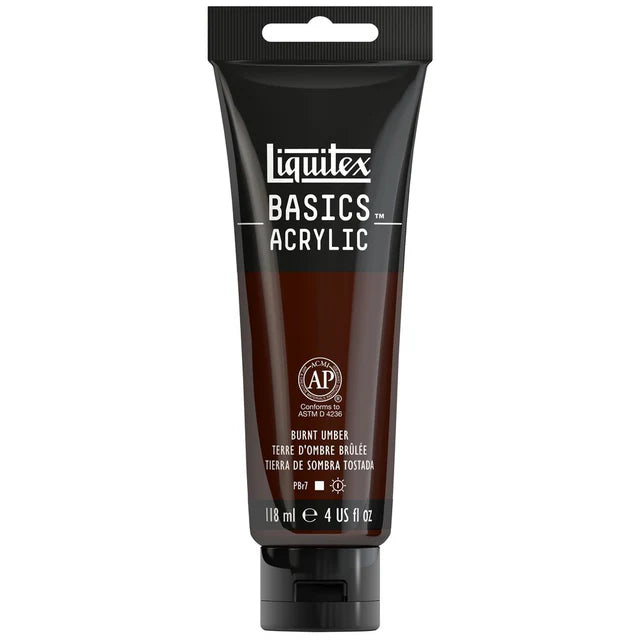 Liquitex Basics Acrylic Burnt Umber 4oz