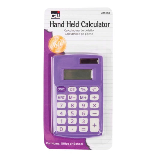 Calculator hand held, 8 digit display