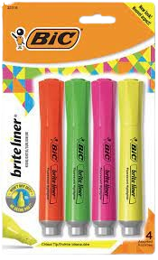Bic Highlighters 4pk