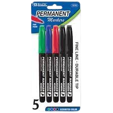 BAZIC PERMANENT MARKERS W/ POCKET CLIP