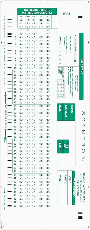 Scantron 100 Questions Bag