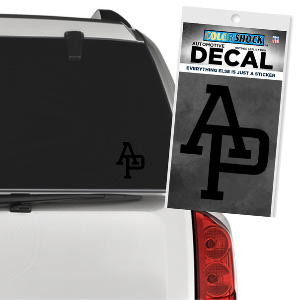 Car Decal, Black Interlocking AP