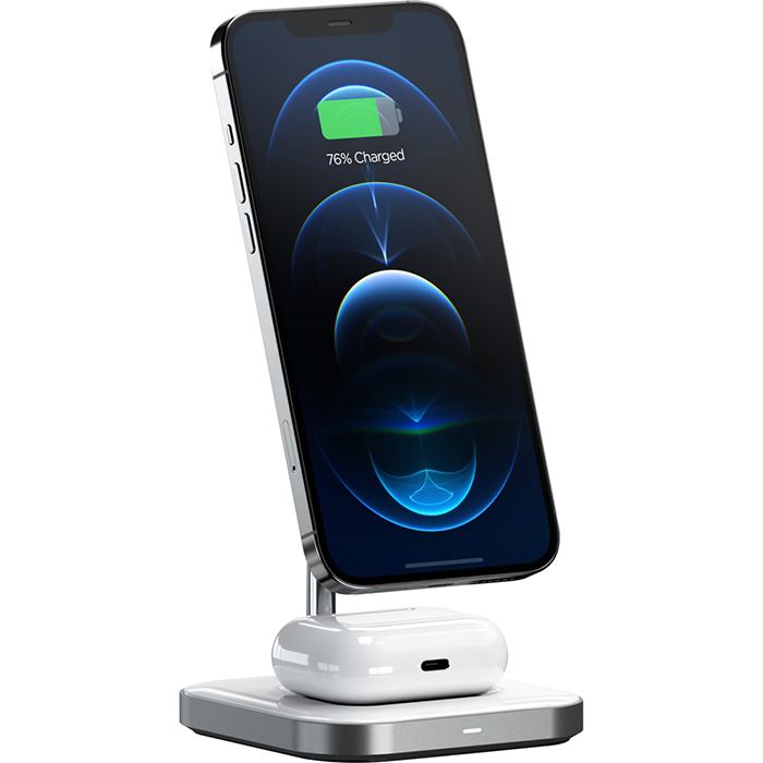 Satechi 2-in-1 Magnetic Wireless Charging Stand, Space Gray