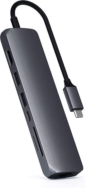 SATECHI Type-C Slim Multiport with Ethernet Adapter, Silver