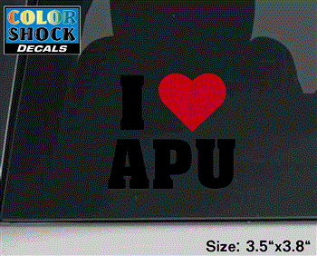 DECAL I HEART APU