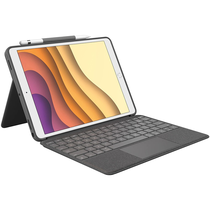 Combo Touch Keyboard/Cover Case for iPad (7th, 8th, 9th gen), Oxford Gray